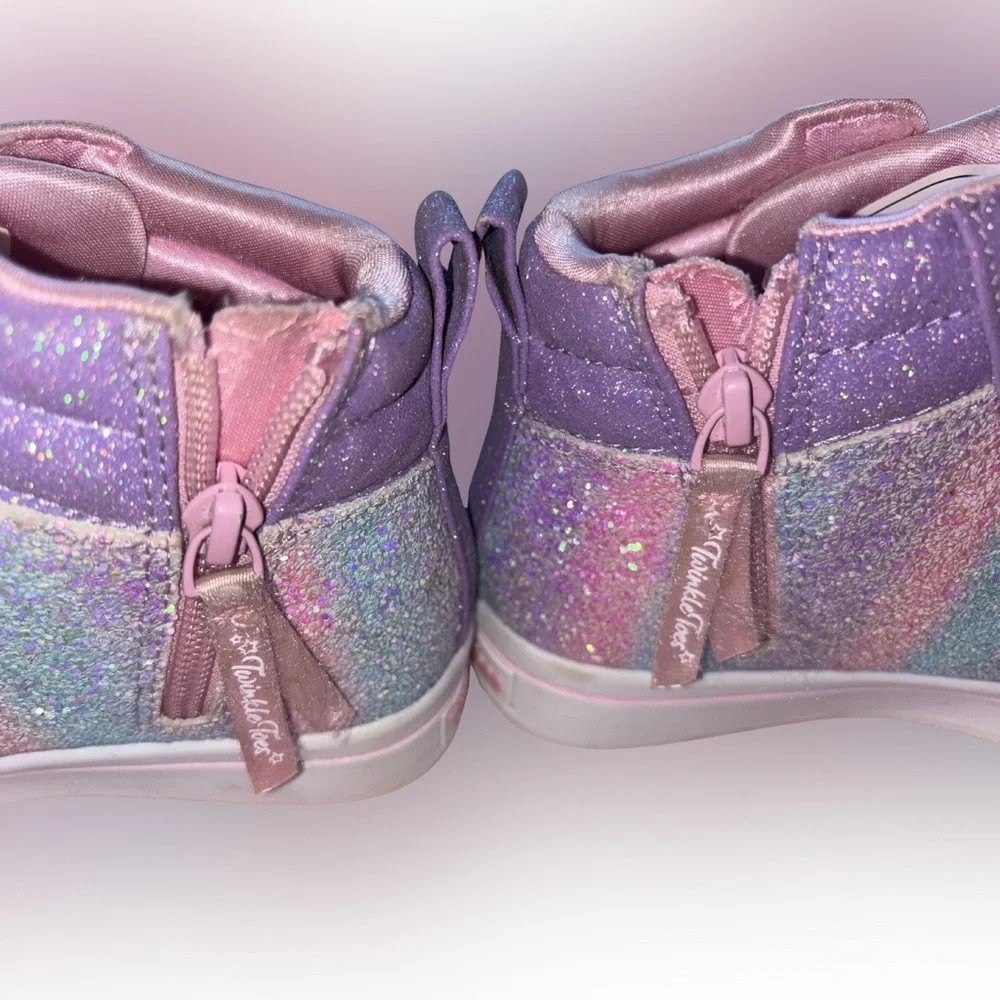 Skechers Twinkle Toes Diamond Collection Light Up High Tops Girls Size 13 - Picture 6 of 7